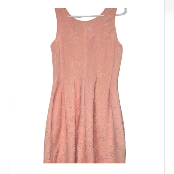Eva Mendes NY&C Pink Jacquard Sleeveless Fit And Flare Mini Dress Size 16 - Picture 3 of 7
